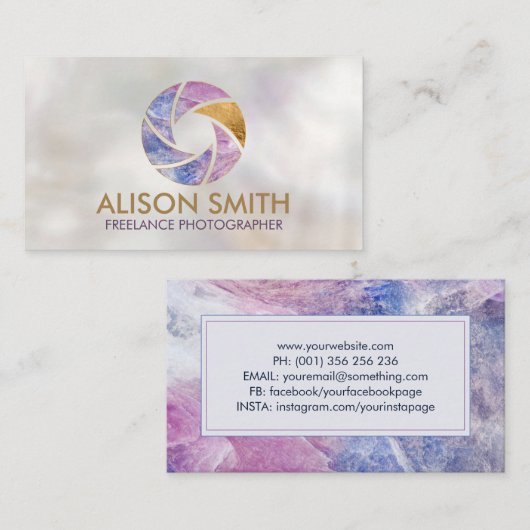 Luxekaarten camera Shutter-fotograaf Visitekaartje (Voorkant / Achterkant)