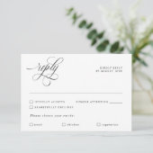 Luxekalligrafie elegant bruiloft Reply RSVP-kaart RSVP Kaartje (Staand voorkant)