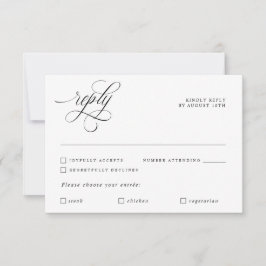 Luxekalligrafie elegant bruiloft Reply RSVP-kaart RSVP Kaartje