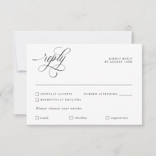 Luxekalligrafie elegant bruiloft Reply RSVP-kaart RSVP Kaartje