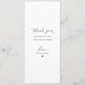 Luxekalligrafie Elegant Wedding Reception Menu (Achterkant)