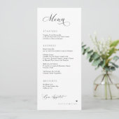 Luxekalligrafie Elegant Wedding Reception Menu (Staand voorkant)
