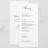 Luxekalligrafie Elegant Wedding Reception Menu (Voorkant / Achterkant)