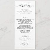 Luxekalligrafie Elegant Wedding Reception Menu (Voorkant)
