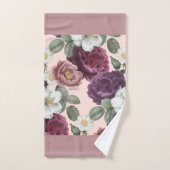 Luxekant Florals Roos Paars Bad Handdoek (Handdoek)