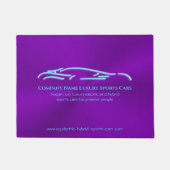 Luxekar-logo - Ice Blue-sportauto op paars Deurmat (Voorkant)