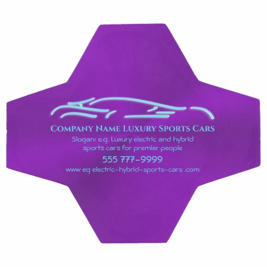 Luxekar-logo - Ice Blue-sportauto op paars Voetbal (Enkel)