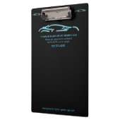 Luxekar-logo - Ice Blue-sportauto op zwart Klembord (Links)