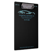 Luxekar-logo - Ice Blue-sportauto op zwart Klembord (Rechts)