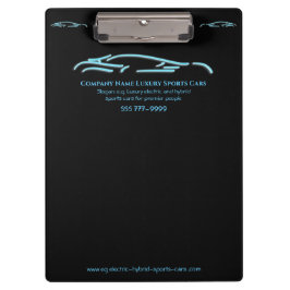 Luxekar-logo - Ice Blue-sportauto op zwart Klembord