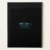 Luxekar-logo - Ice Blue-sportauto op zwart Planner (Achterkant)