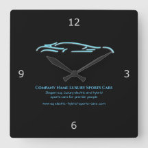 Luxekar-logo - Ice Blue-sportauto op zwart