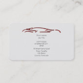 Luxekar logo - Red Sportscar, zwarte sjabloon Visitekaartje (Achterkant)