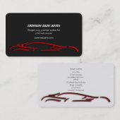 Luxekar logo - Red Sportscar, zwarte sjabloon Visitekaartje (Voorkant / Achterkant)