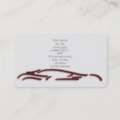 Luxekar logo - Red Sportscar, zwarte sjabloon Visitekaartje (Achterkant)