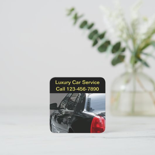 Luxekar-service Vierkante Visitekaartje (Staand voorkant)