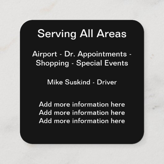 Luxekar-service Vierkante Visitekaartje (Achterkant)