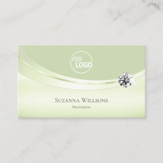 Luxekastel Sage Green met Logo en diamant Visitekaartje (Voorkant)