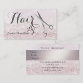 Luxeklade elegant faux glitter-afsprakenkaart afsprakenkaartje (Voorkant / Achterkant)