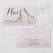 Luxeklade elegant faux glitter zilverschaar visitekaartje (Voorkant / Achterkant)