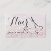 Luxeklade elegant faux glitter zilverschaar visitekaartje (Voorkant)