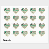 Luxeklam Mint Green Grey Glitter Cupcake Baking Hart Sticker (Vel)