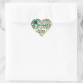 Luxeklam Mint Green Grey Glitter Cupcake Baking Hart Sticker (Tas)