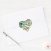 Luxeklam Mint Green Grey Glitter Cupcake Baking Hart Sticker (Envelop)