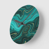 Luxeklam Turquoise Abstracte patroon Ronde Klok (Hoek)