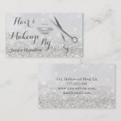 Luxeklauw elegant faux glitter haar en make-up visitekaartje (Voorkant / Achterkant)