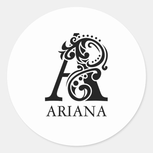 Luxekletter A in zwart-wit Ronde Sticker (Voorkant)