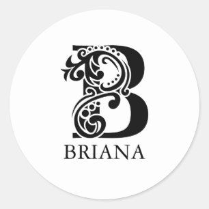 Luxekletter B in zwart-wit Ronde Sticker