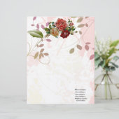 Luxeklinnen Roos floreert bloem Dank u wel papier Briefhoofd (Staand voorkant)