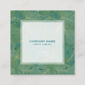Luxekonie en goudpalmbladeren patroon vierkante visitekaartje (Voorkant)