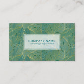 Luxekonie en goudpalmbladeren patroon visitekaartje (Voorkant)