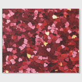 Luxekool Rood en goudglitter harten Cadeaupapier (Vlak)