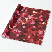 Luxekool Rood en goudglitter harten Cadeaupapier (Uitgerold)
