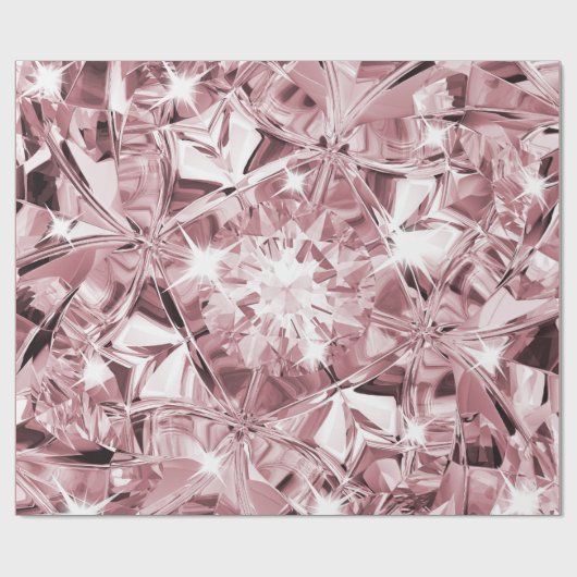Luxekrealistische diamanttextuur elegante roze cadeaupapier (Vlak)