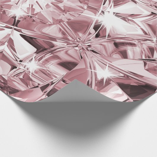 Luxekrealistische diamanttextuur elegante roze cadeaupapier (Hoek)
