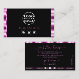 Luxekroze en zwarte mousserende diamanten met Logo Visitekaartje