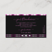 Luxekroze en zwarte mousserende diamanten met Logo Visitekaartje (Achterkant)