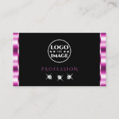 Luxekroze en zwarte mousserende diamanten met Logo Visitekaartje (Voorkant)