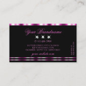 Luxekroze en zwarte mousserende diamanten stijlvol visitekaartje (Achterkant)