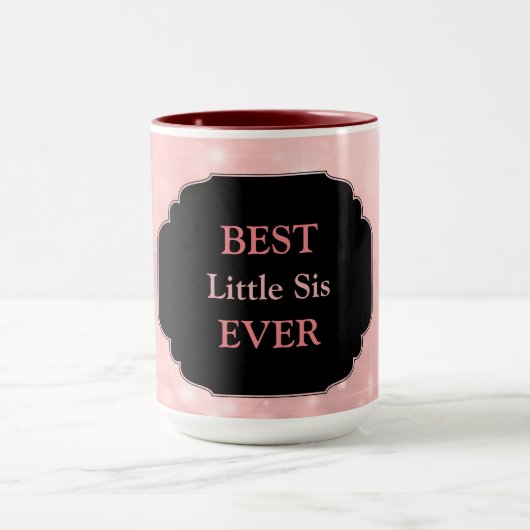 Luxekroze ontwerp "Best Little Sis Ever" Mok (Midden)