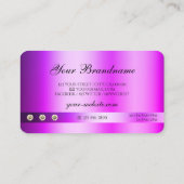 Luxekroze Paarse glitter met diamanten en Logo Visitekaartje (Achterkant)