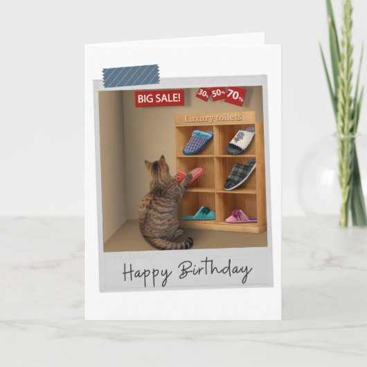 Luxektoiletten katten Funny Birthday-kaart Kaart (Voorkant)