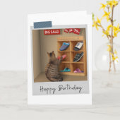 Luxektoiletten katten Funny Birthday-kaart Kaart (Gele Bloem)