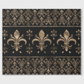 Luxekuntje en gouden versiering van de Fleur-de-li Cadeaupapier (Vlak)
