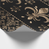 Luxekuntje en gouden versiering van de Fleur-de-li Cadeaupapier (Hoek)