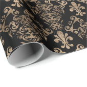 Luxekuntje en gouden versiering van de Fleur-de-li Cadeaupapier (Rol Hoek)